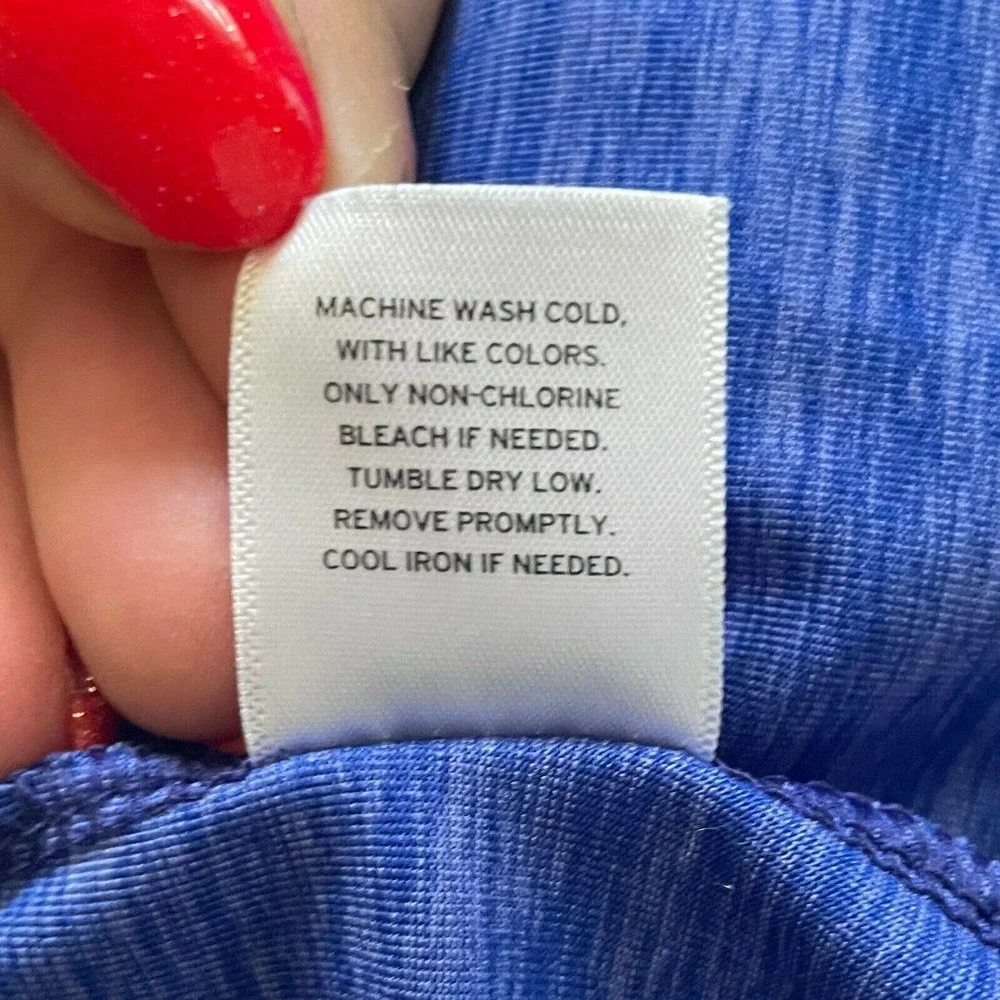 Zella Women's Heather Blue Long Sleeve With Thumbholes Activewear Shirt Size S - Picture 11 of 12